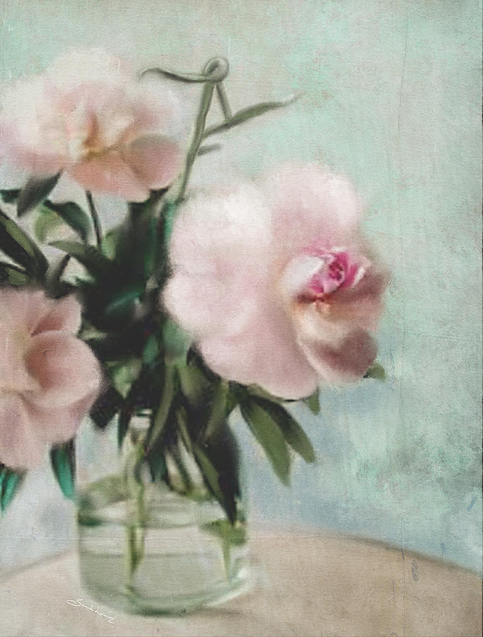 A Vase of Peonies Painting by Sannel Larson