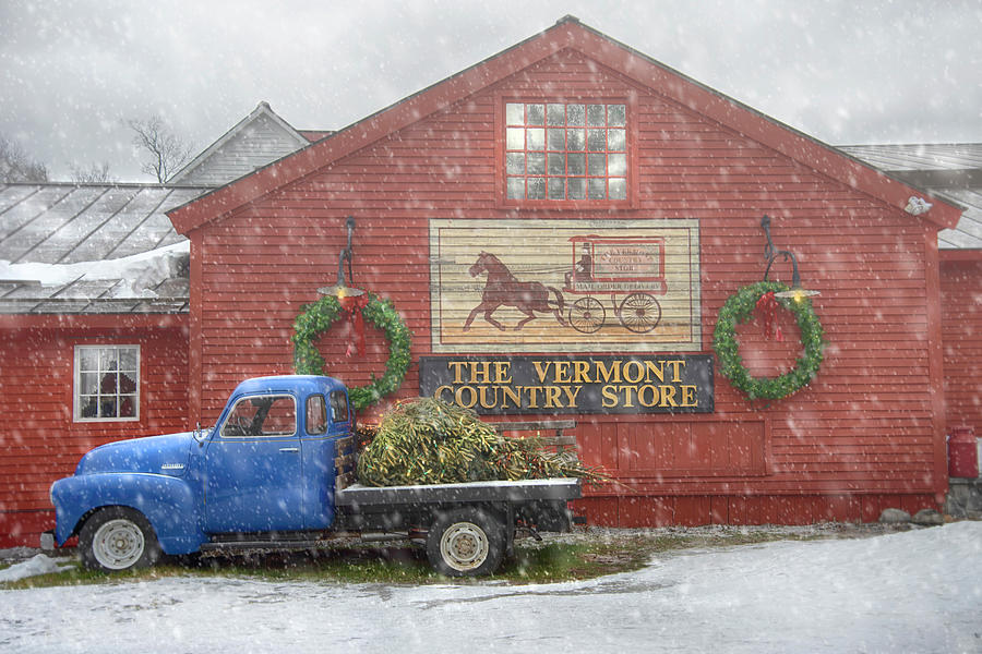 A Vermont Country Store Christmas - Weston, Vermont Photograph by Joann Vitali