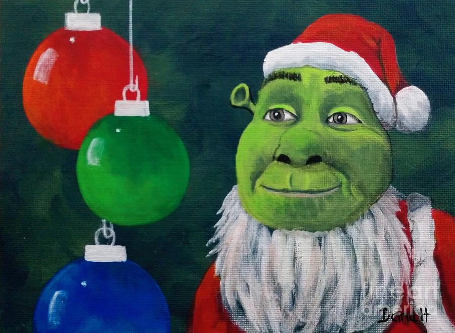 A Very Merry Shrek Christmas Painting by Britt Fine Art America