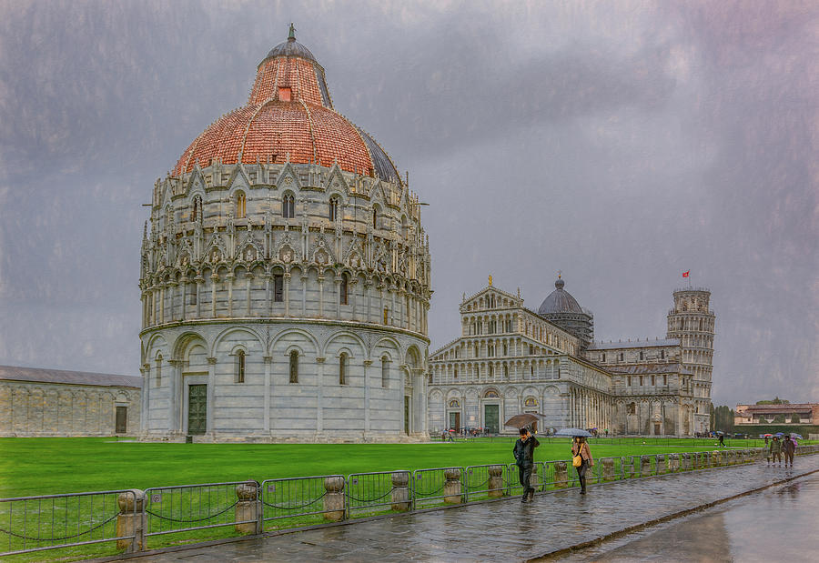 A Very Rainy Day in Pisa, Italy Photograph by Marcy Wielfaert