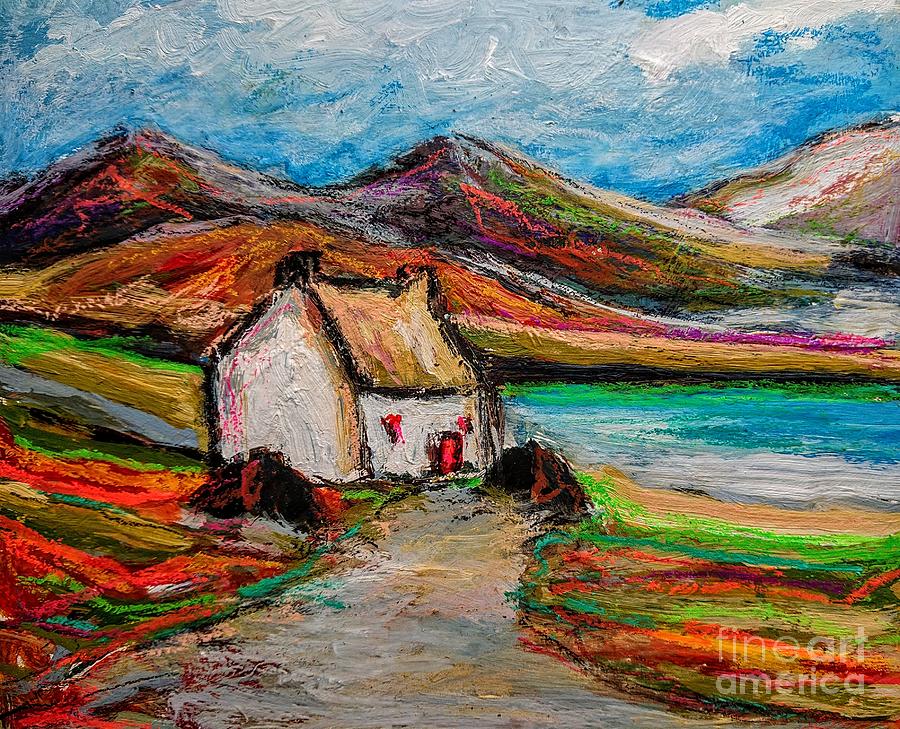A vibrant painting of cottages in ireland  Painting by Mary Cahalan Lee - aka PIXI