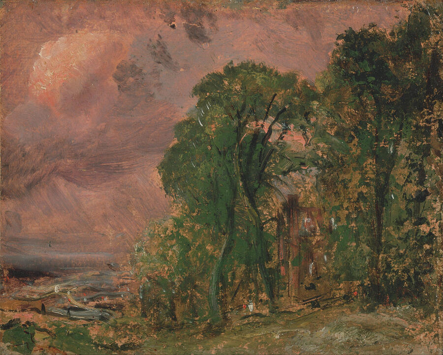 A View at Hampstead with Stormy Weather ca. 1830 Painting by John Constable A View at Hampstead with Stormy Weather ca. 1830 Painting by John Constable
