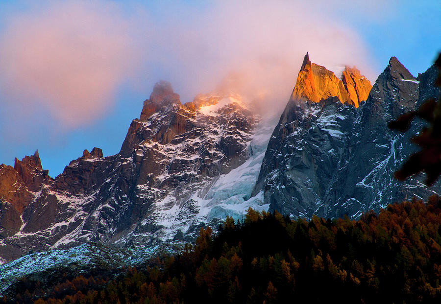 A view from Chamonix at sunset, France Photograph by Quanmei Deng ...