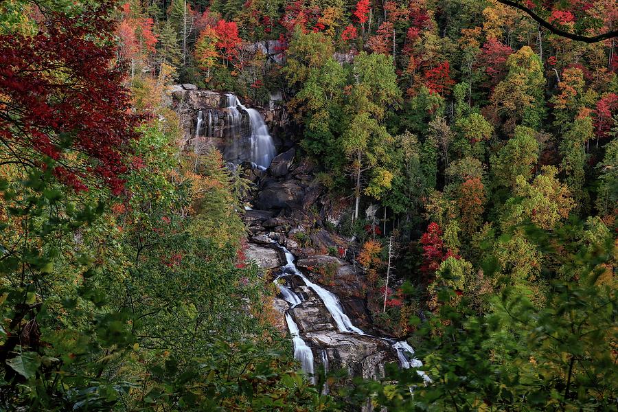 A View From the Side of Whitewater Falls During Autumn II Another Week Later  Photograph by Carol Montoya