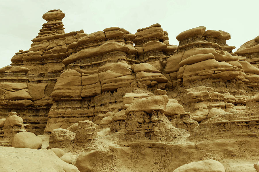 A view in Goblin Valley Photograph by Jeff Swan