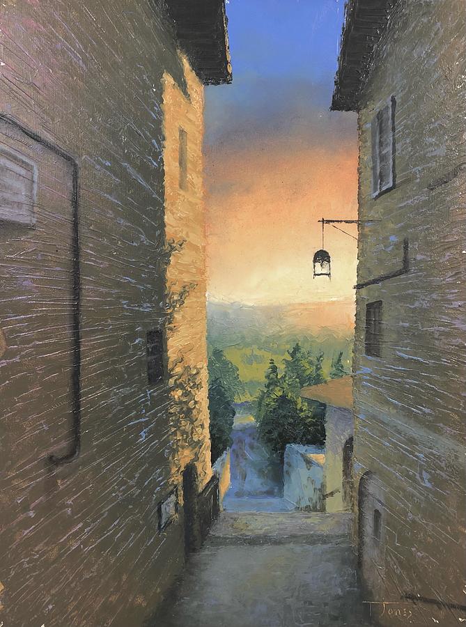 A View Of Assisi At Sunset Painting by Timothy Jones