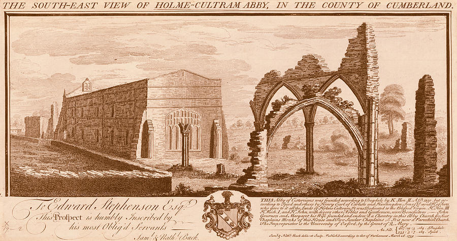 A view of Holmcultram Abbey in 1700 Mixed Media by AM FineArtPrints