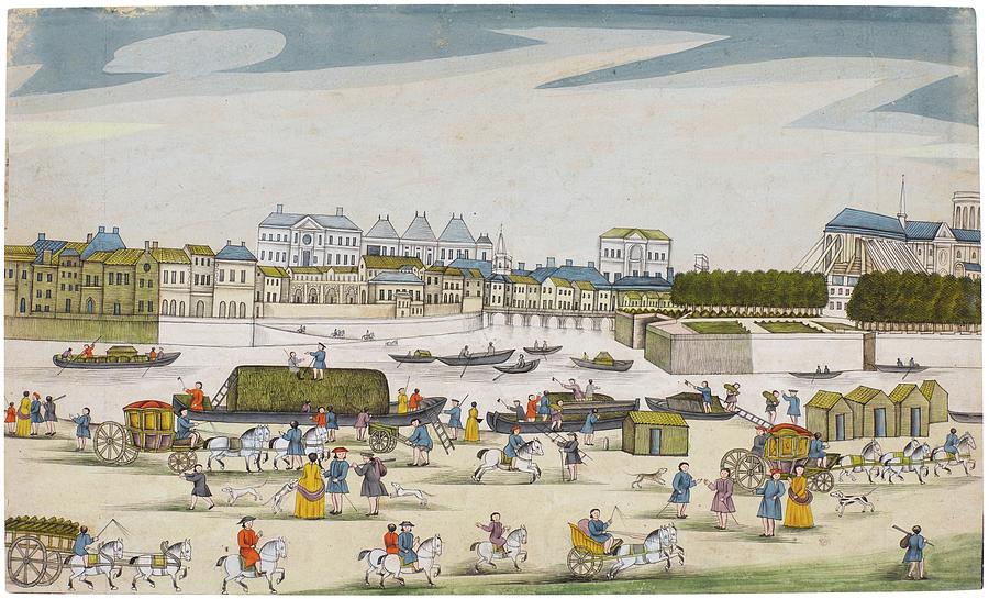 A view of Paris, North-west India, probably Jaipur, late 18th century Painting by Artistic Rifki