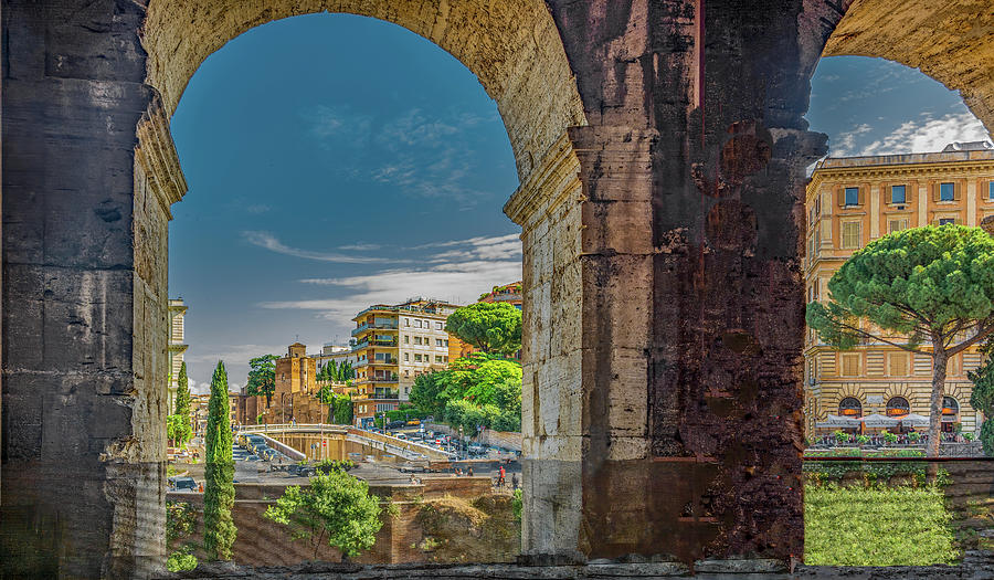 A View Of Rome From Inside The Coliseum Photograph