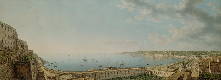 Giovanni Painting - A View of the Bay of Naples  Looking Southwest from the Pizzofalcone Toward Capo di Posilippo #1 by Giovanni Battista Lusieri