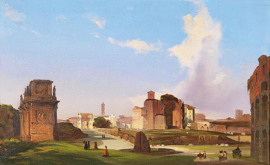A View Of The Roman Forum With The Arch Of Constantine  Painting by MotionAge Designs