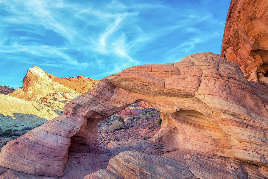A View Through The Arch Valley of Fire Photograph by Joseph S Giacalone