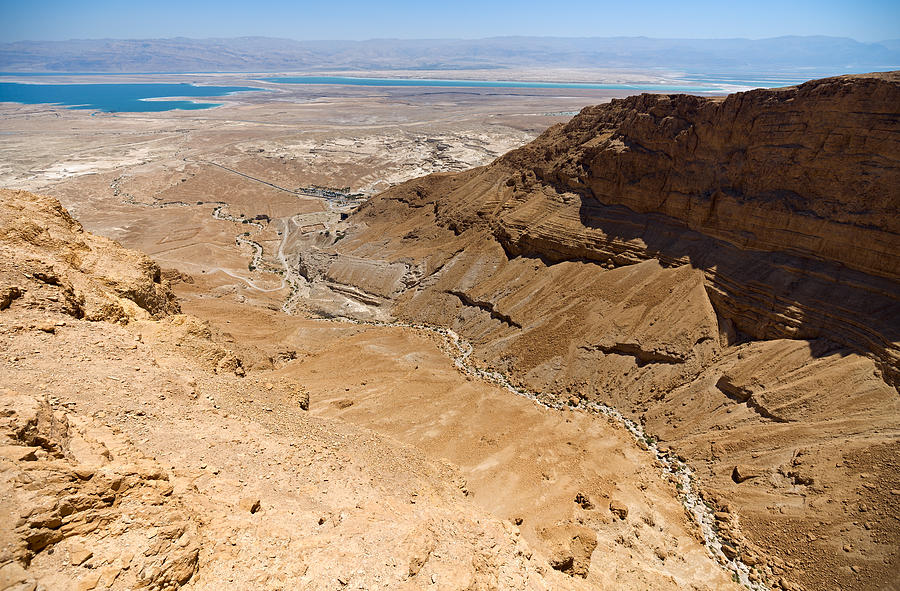 A view towards Dead Sea from Masada Fortress Photograph by Dmitry Shakin