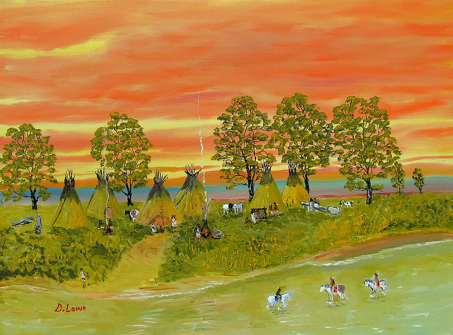 A Village on the River Painting by Danny Lowe