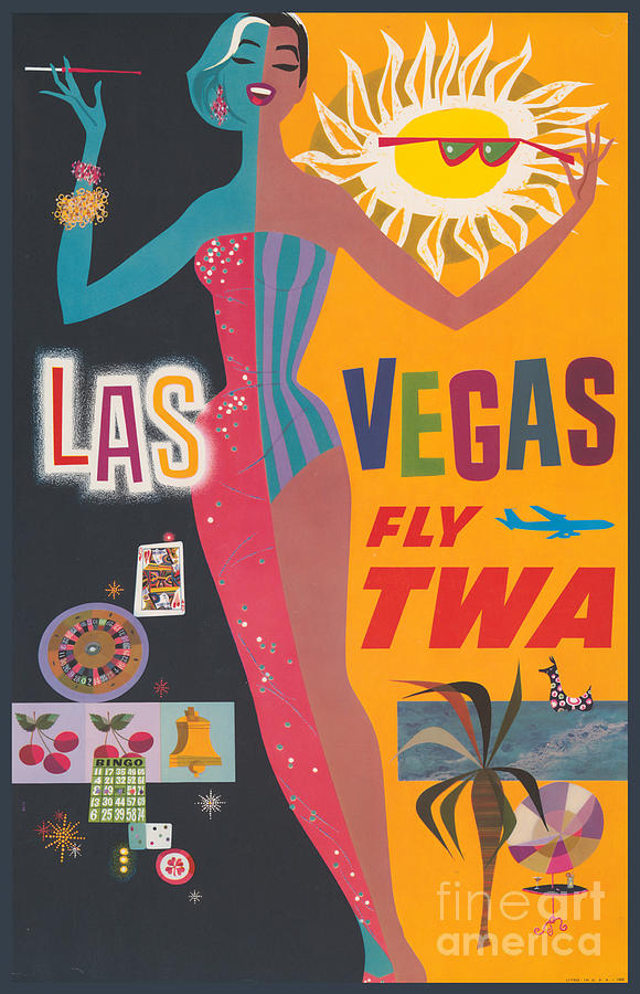 A vintage travel poster for Las Vegas Photograph by Colin Woods