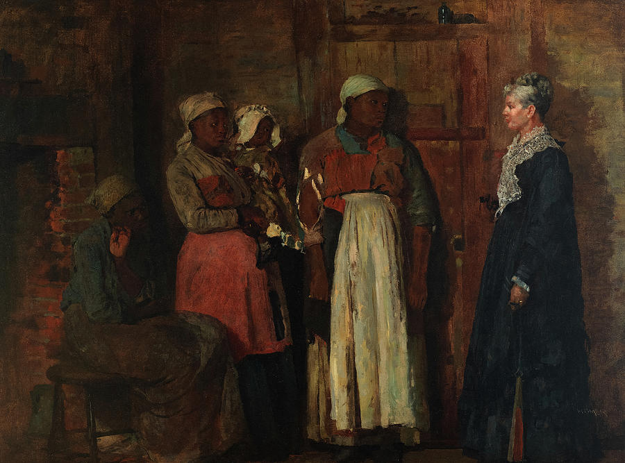Winslow Homer Painting - A Visit from the Old Mistress, 1876 by Winslow Homer