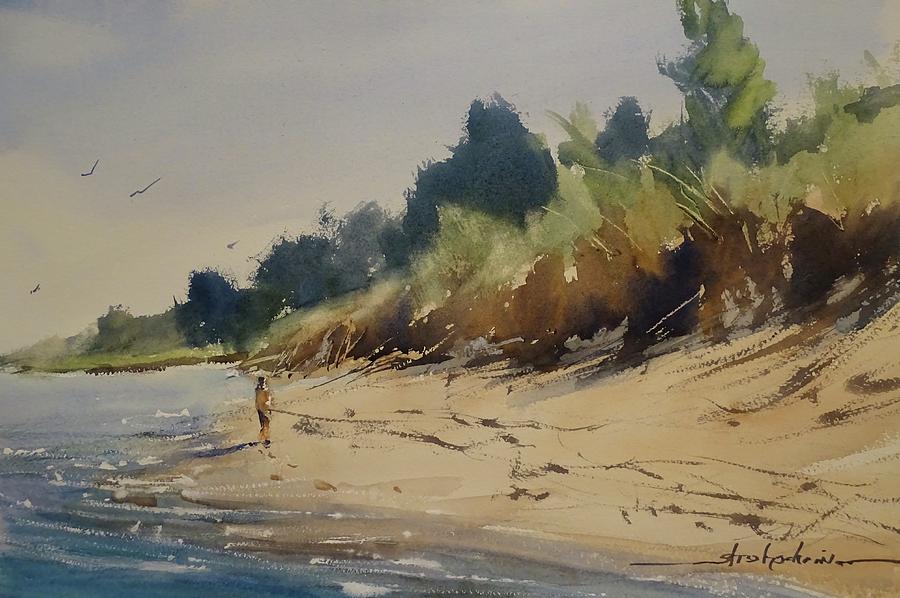A Walk at the Shore Painting by Sandra Strohschein