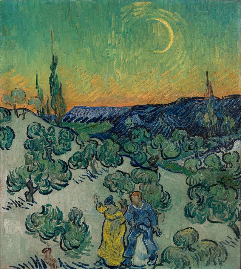 A Walk at Twilight - Vincent van Gogh Digital Art by Samuel HUYNH