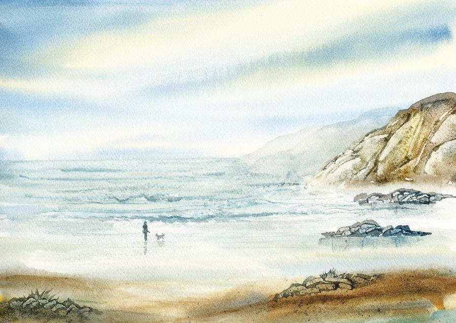 A walk by the sea. Painting by Nataliya Vetter