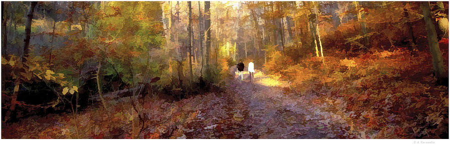 A Walk in the Autumn Woods Digital Art by A Macarthur Gurmankin