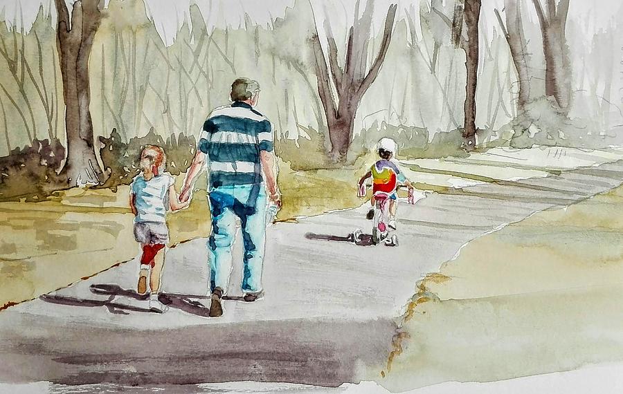 A Walk in the Park Painting by Sandie Croft