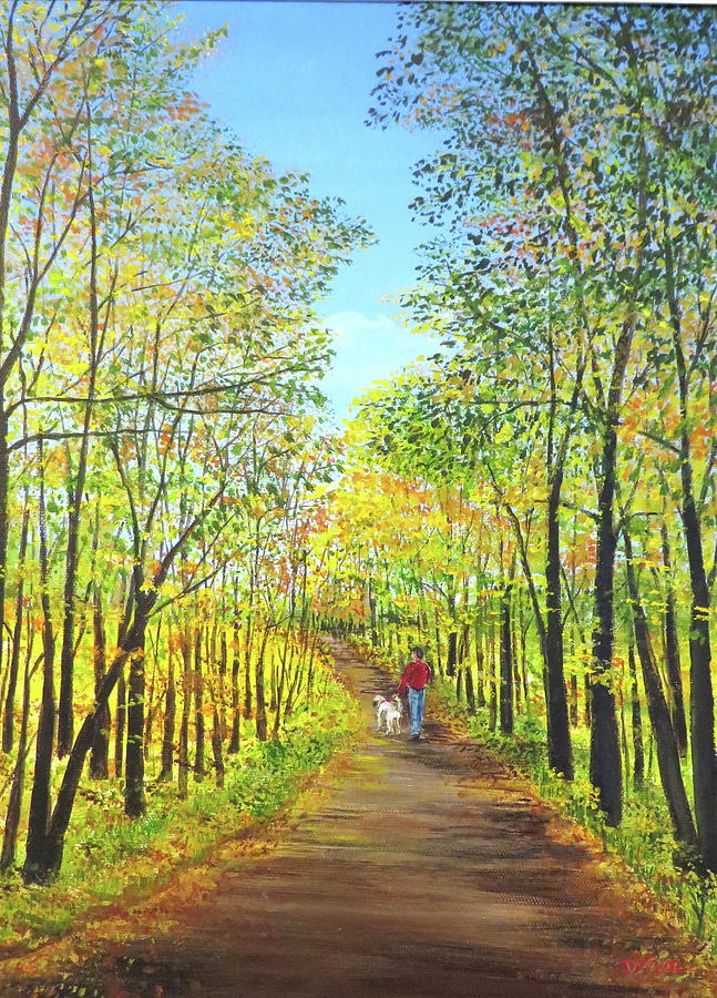 A Walk in the Woods Painting by Denise Van Deroef