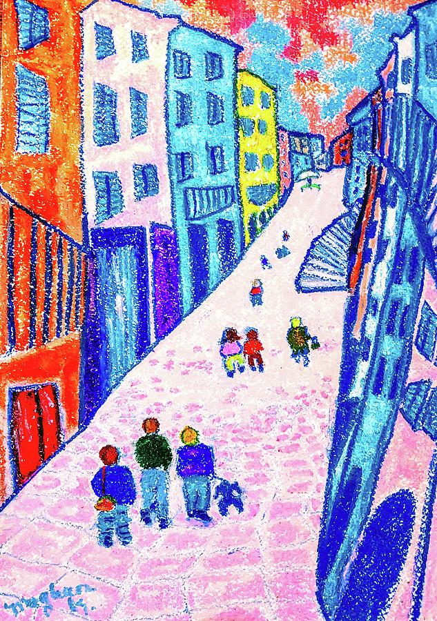 A Walk in Varese, Italy Pastel by Meghan Gallagher