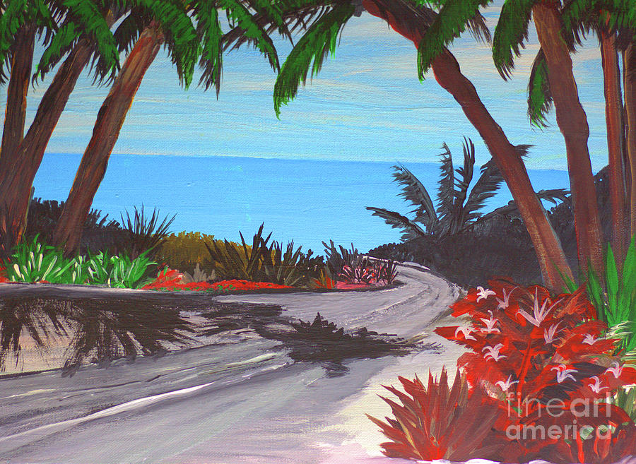 A walk through the Palms Painting by James and Donna Daugherty