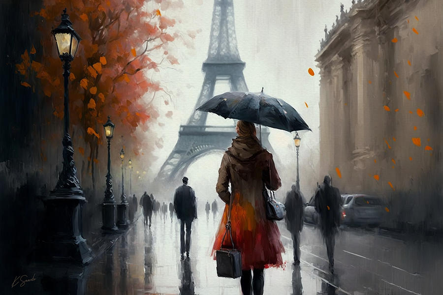 A Walk to Remember in the City of Lights Digital Art by Kai Saarto