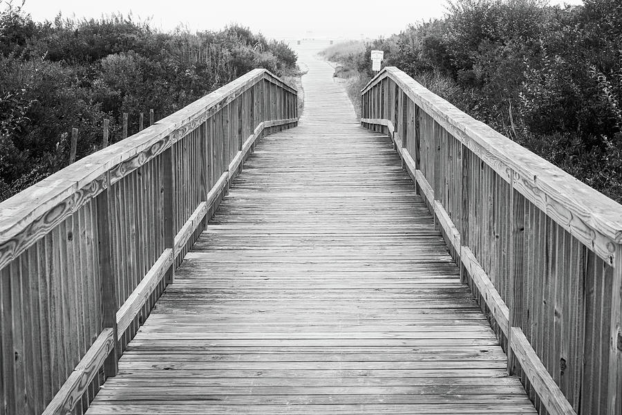 A Walk to the Beach - Black and White Photograph by Jason Fink