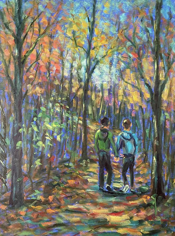 A walk with you Painting by Daniel W Green