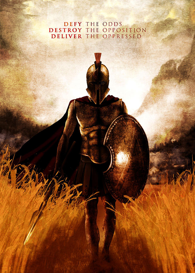 A Warrior's Creed - Spartan Soldier Digital Art by AB Concepts