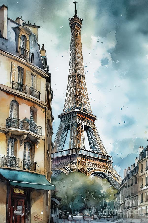 A Watercolor Tribute to the Iconic Parisian Landmark Digital Art by ...