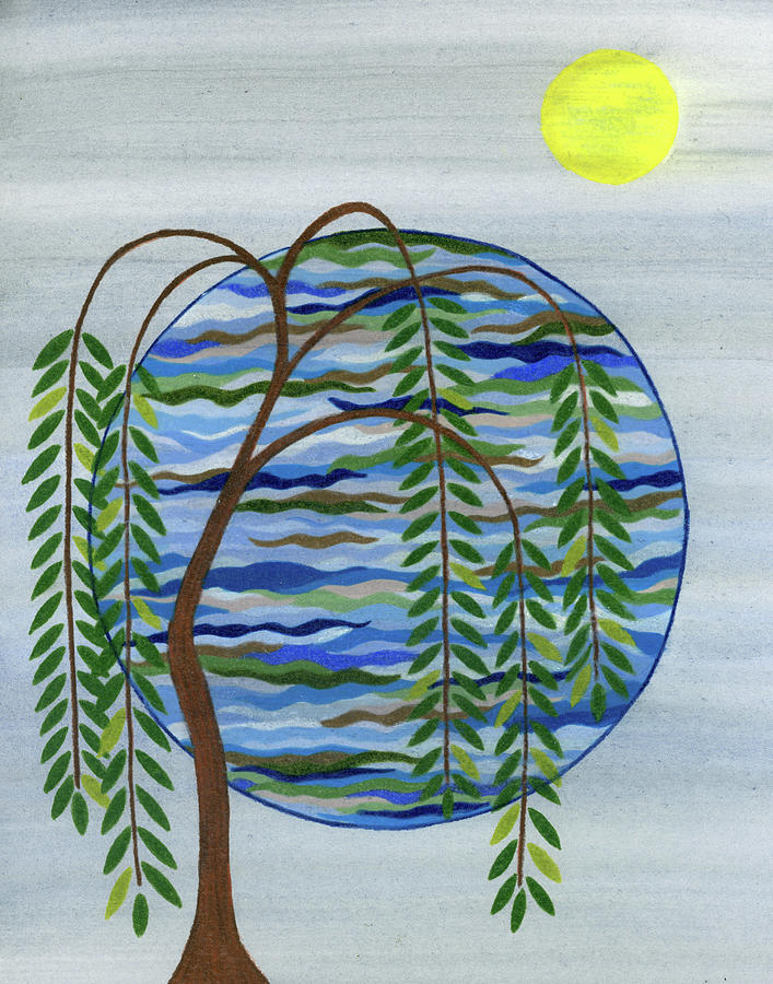 Tree Drawing - A Weary World by Mary Walchuk