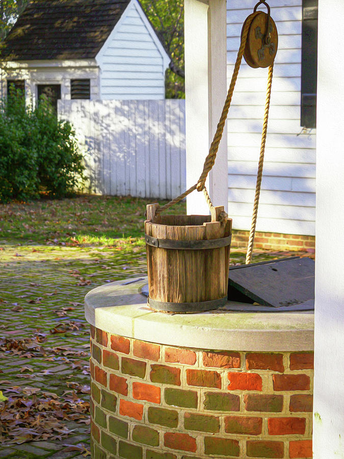 A Well and a Bucket - Oil Painting Style  Photograph by Rachel Morrison