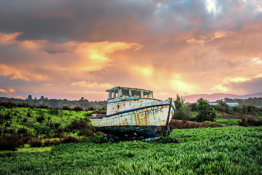 A Well Used and Abandoned Boat Photograph by Carol Highsmith