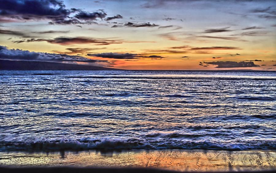 Sunset Photograph - A Western Maui Sunset by DJ Florek