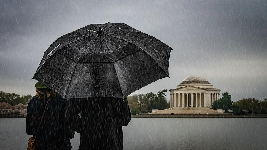 Umbrella Photograph - A Wet Evening In Washington by Chris Lord