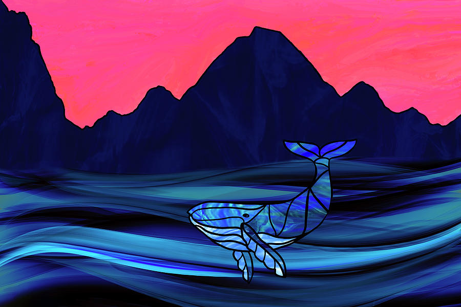 A Whale at Sunset Digital Art by Peggy Collins