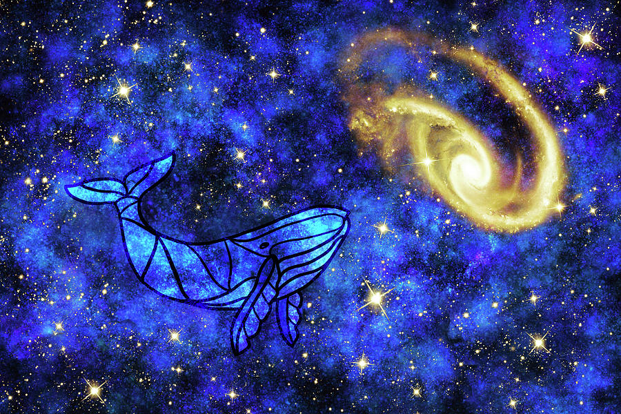A Whale in the Universe Digital Art by Peggy Collins