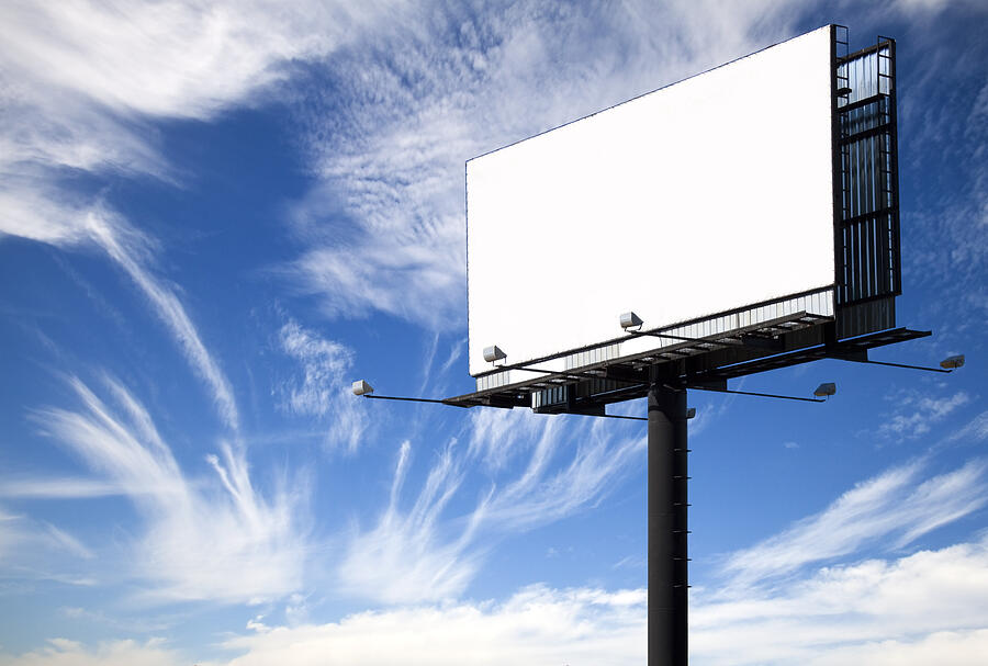 A white blank billboard with the view of the sky Photograph by Wsfurlan