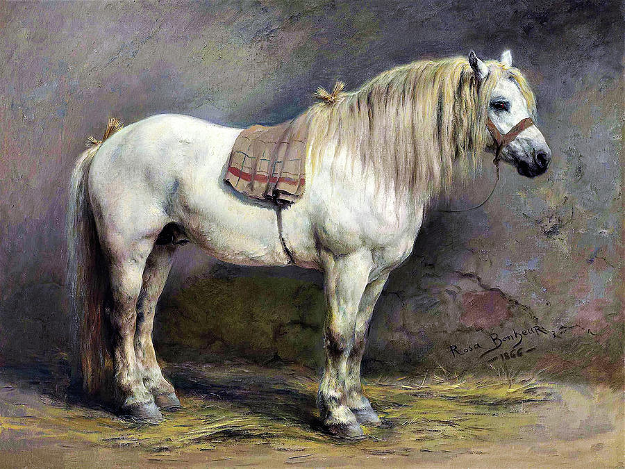A White Horse - Digital Remastered Edition Painting by Rosa Bonheur