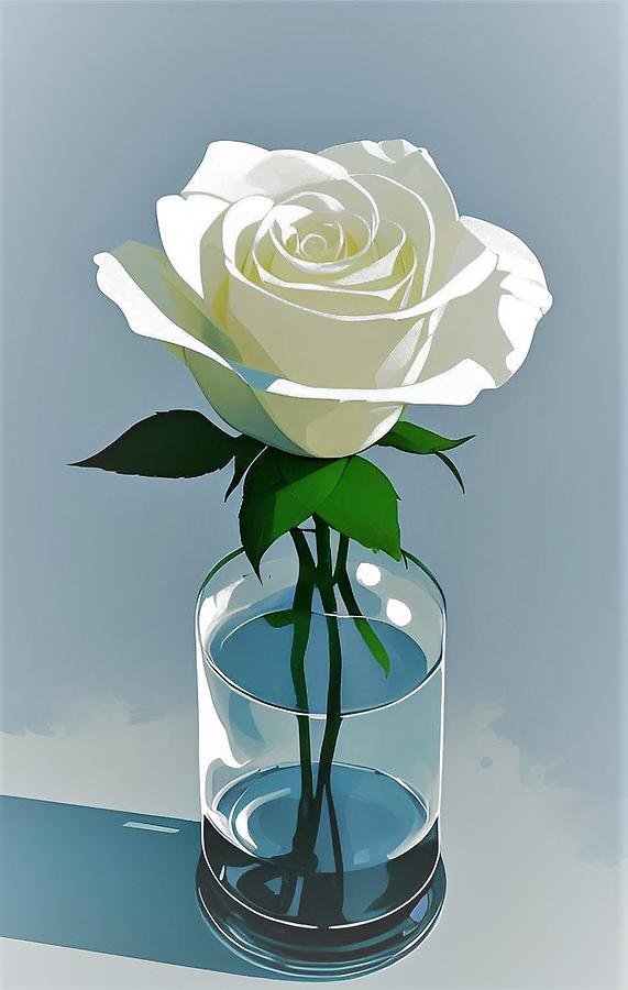 A White Rose For Mother Digital Art by Denise F Fulmer