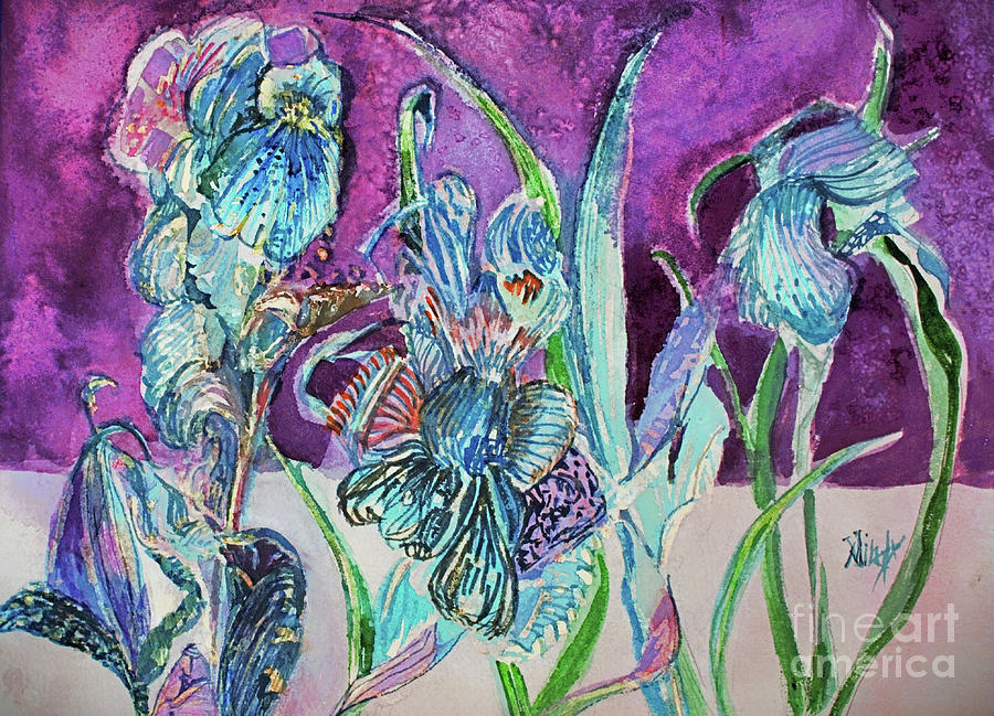 A Wild Iris Party Painting by Mindy Newman
