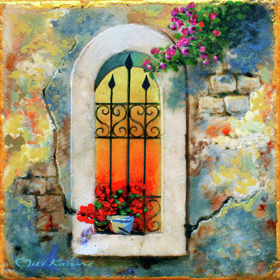 A window of love Painting by Miki Karni