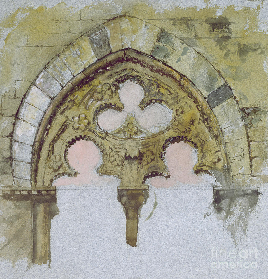 A Window of the Palazzo Tolomei, Siena Painting by John Ruskin