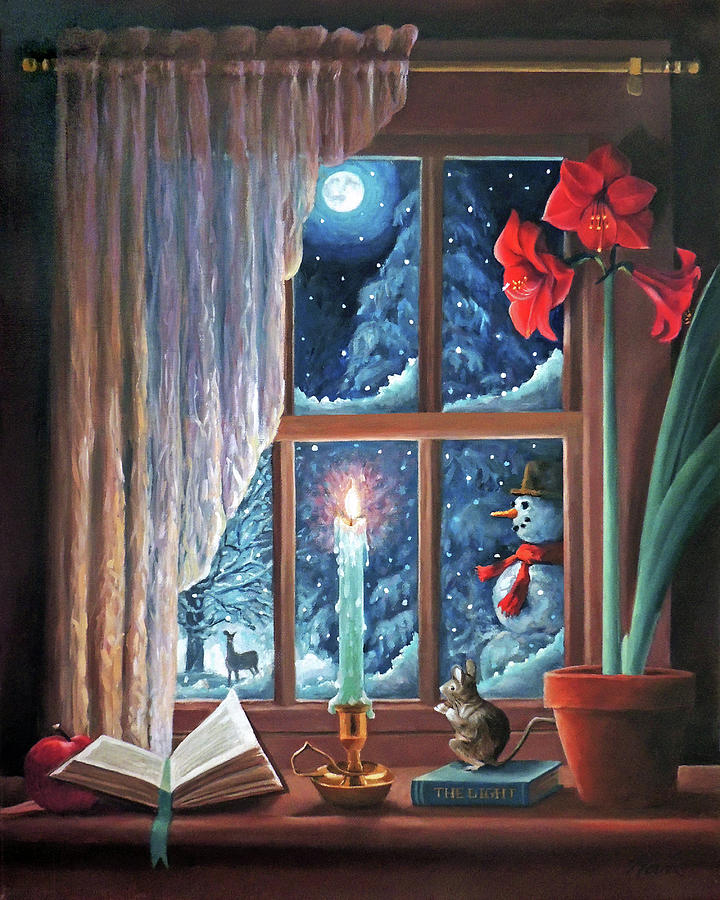 A Window Winter Land Painting by Nancy Griswold
