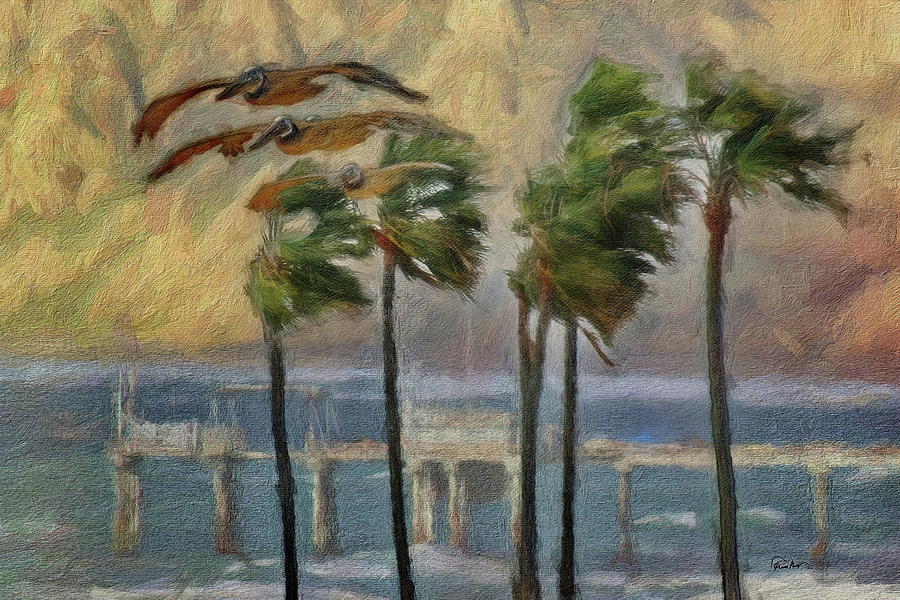 A Windy Day at La Jolla Shores Digital Art by Russ Harris