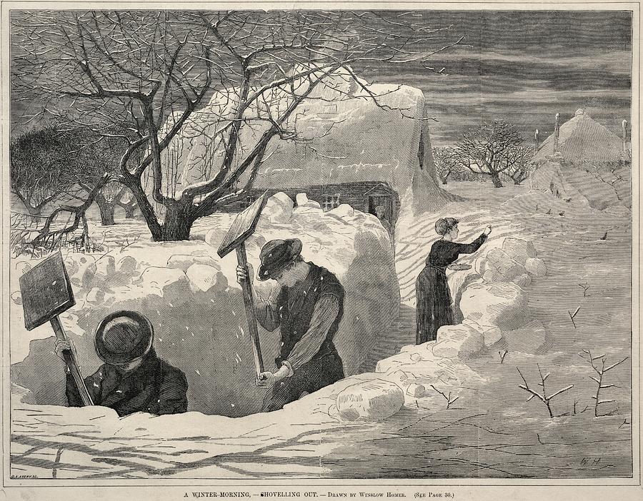A Winter Morning, Shovelling Out 1871 Winslow Homer American, 1836 to 1910 Painting by MotionAge Designs