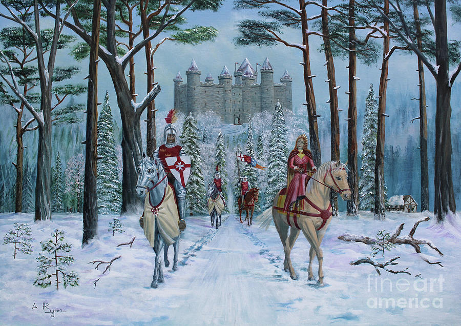 Arthurian Legend Painting - A Winter Ride by Anthony Lyon